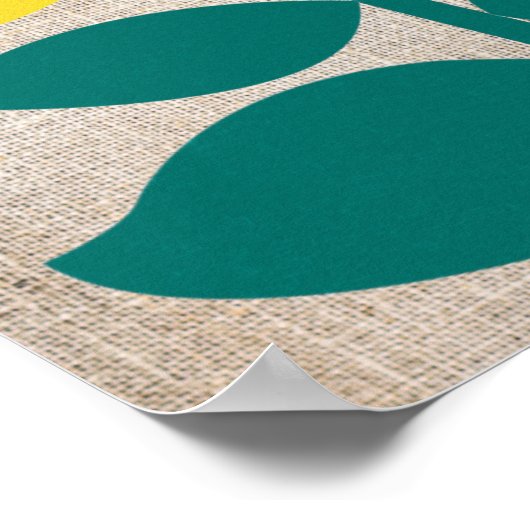 Lemon Citrus Tree Branch Gelb Grün Abstrakt Poster (Ecke)