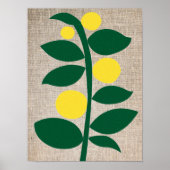 Lemon Citrus Tree II Branch Yellow Green Abstrakt Poster (Vorne)