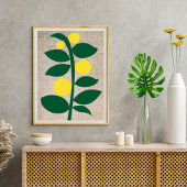Lemon Citrus Tree II Branch Yellow Green Abstrakt Poster