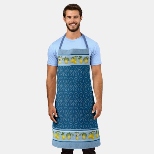 Lemon Citrus Trellis Französisch Country Farmhouse Schürze (Getragen)