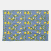 Lemon Citrus Trellis French Country Farmhouse Blue Geschirrtuch (Horizontal)