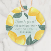 Lemon Citrus Vielen Dank Gastgeschenk Geschenkmark Geschenkanhänger (Vorderseite)