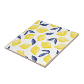 Lemon Citrus Wasserfarbe Mittelmeer Fliese (Seite)
