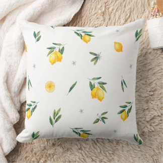Lemon Citrus Wasserfarben-Kernkissen Kissen
