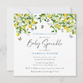 Lemon Citrus Watercolor Baby Sprinkle Einladung (Vorderseite)