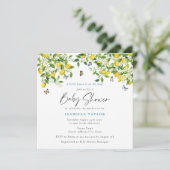 Lemon Citrus Watercolor Babydusche Einladung (Stehend Vorderseite)