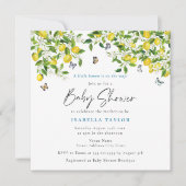 Lemon Citrus Watercolor Babydusche Einladung (Vorderseite)