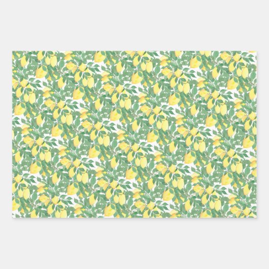 Lemon Citrus Watercolor Geschenkpapier Set (Vorderseite 3)