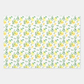 Lemon Citrus Watercolor Geschenkpapier Set (Vorderseite)