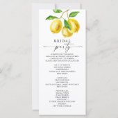 Lemon Citrus Watercolor Hochzeitsprogramm (Rückseite)