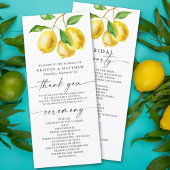 Lemon Citrus Watercolor Hochzeitsprogramm
