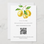 Lemon Citrus Watercolor QR Code Hochzeit Einladung (Rückseite)
