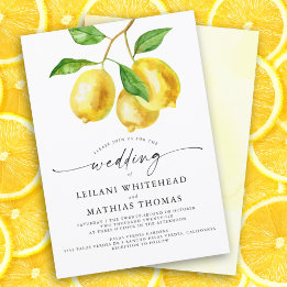 Lemon Citrus Watercolor Wedding Einladung