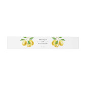 Lemon Citrus Watercolor Wedding Einladungsbanderole (Flach)