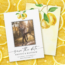 Lemon Citrus Watercolor Wedding Foto Save The Date