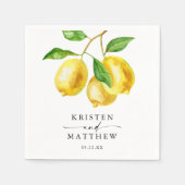 Lemon Citrus Watercolor Wedding Serviette (Vorderseite)
