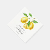 Lemon Citrus Watercolor Wedding Serviette (Ecke)