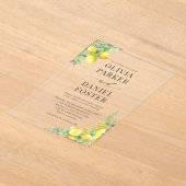 Lemon Citrus Wedding Acryleinladungen (Ablage )