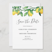 Lemon Citrus Wedding Flat Save the Date Card (Vorderseite)