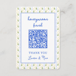 Lemon Citrus Wedding Honeymoon Fund QR Code Begleitkarte