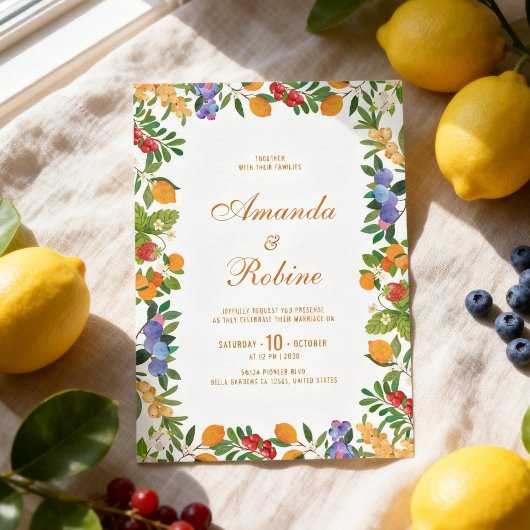 Lemon Citrus Wedding Invitation Einladung