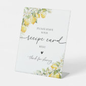Lemon Citrus Wedding Recipe Card Signing Sockelschild (Vorderseite)