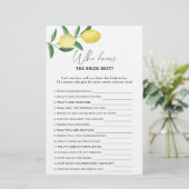 Lemon citrus - Wer kennt das beste Spiel der Braut (Stehend Vorderseite)