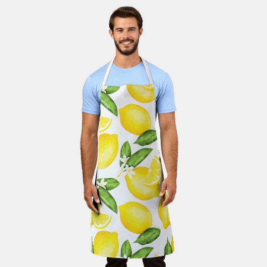 Lemon Citrus White Schürze (Getragen)