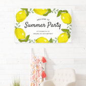 Lemon Citrus White Summer Party Geburtstag Banner (Insitu)
