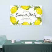 Lemon Citrus White Summer Party Geburtstag Banner (Messeveranstaltung)
