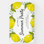 Lemon Citrus White Summer Party Geburtstag Banner (Vertikal)