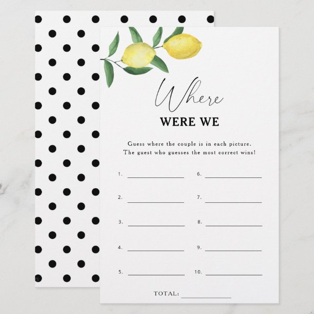 Lemon Citrus - Wo waren wir Brautparty (Vorne/Hinten)