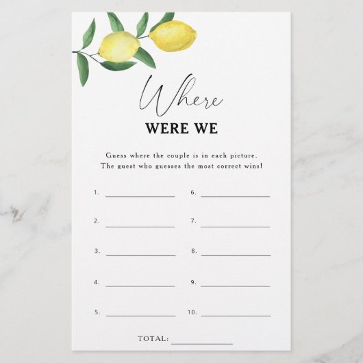 Lemon Citrus - Wo waren wir Brautparty (Vorderseite)