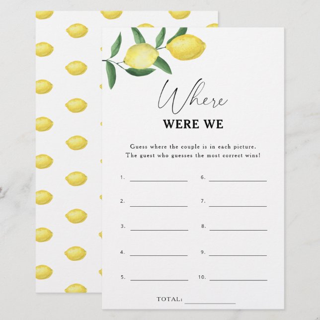 Lemon Citrus - Wo waren wir Brautparty (Vorne/Hinten)