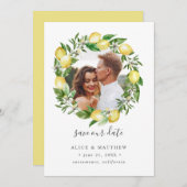 Lemon Citrus Wreath Foto Hochzeit speichern Sie da Save The Date (Vorne/Hinten)