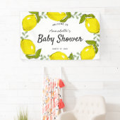 Lemon Citrus Wreath White Baby Dusche Banner (Insitu)