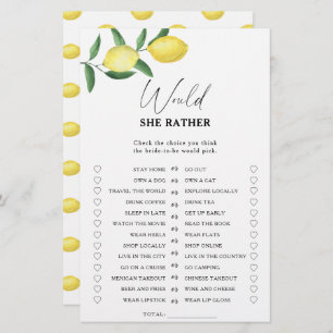 Lemon Citrus - Würde sie lieber Brautparty