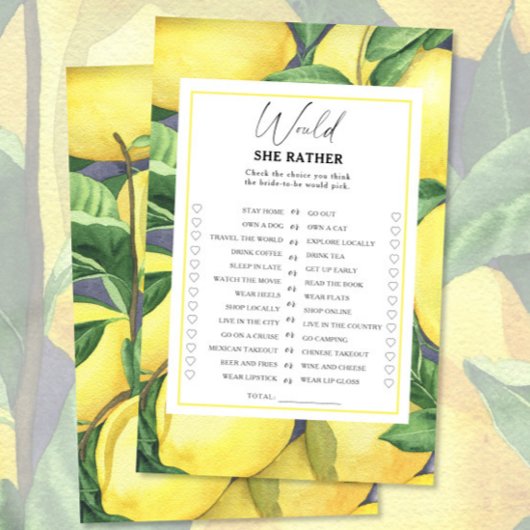 Lemon Citrus - Würde sie lieber Brautparty