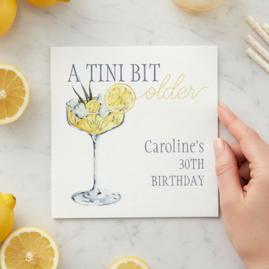 Lemon-Cocktail Ein bisschen älter 30. Geburtstag  Serviette