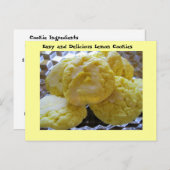 Lemon Cookie Rezept Postkarte (Vorne/Hinten)