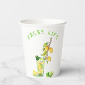 Lemon Cool Drink Lemonade Paper Cups Summer Party Pappbecher (Rückseite)