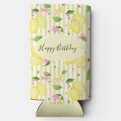 Lemon Coquette Pink Bows And Yellow Stripes Selters Dosenkühler (Rückseite)