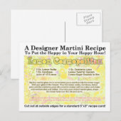 Lemon Cosmopolitan Martini Rezept Postkarte (Vorne/Hinten)