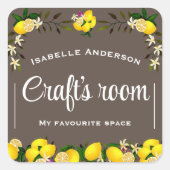 Lemon Craft Brown Quadratischer Aufkleber (Vorderseite)