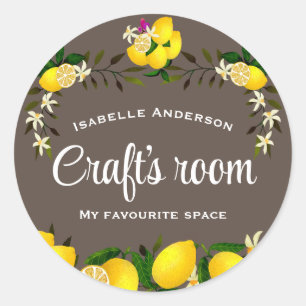 Lemon Craft Brown Runder Aufkleber