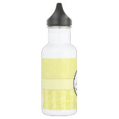 Lemon Cream Damask mit Streifen und Monogramm Trinkflasche (Links)