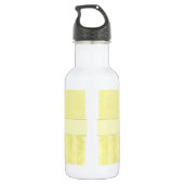 Lemon Cream Damask mit Streifen und Monogramm Trinkflasche (Rückseite)