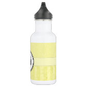 Lemon Cream Damask mit Streifen und Monogramm Trinkflasche (Rechts)