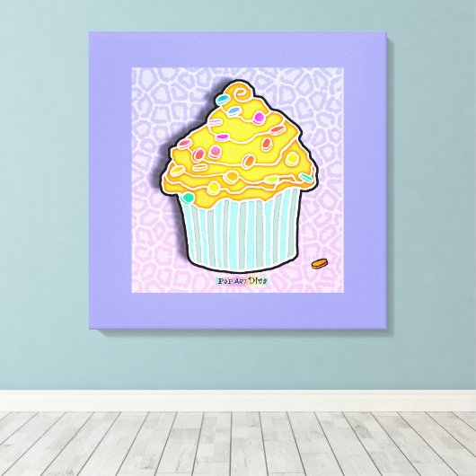LEMON CUPCAKE Gallery Wrapped Canvas Leinwanddruck (Insitu (Holzboden))