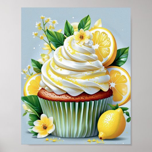 Lemon Cupcake Kitchen & Bakery Wall Art Poster (Vorne)